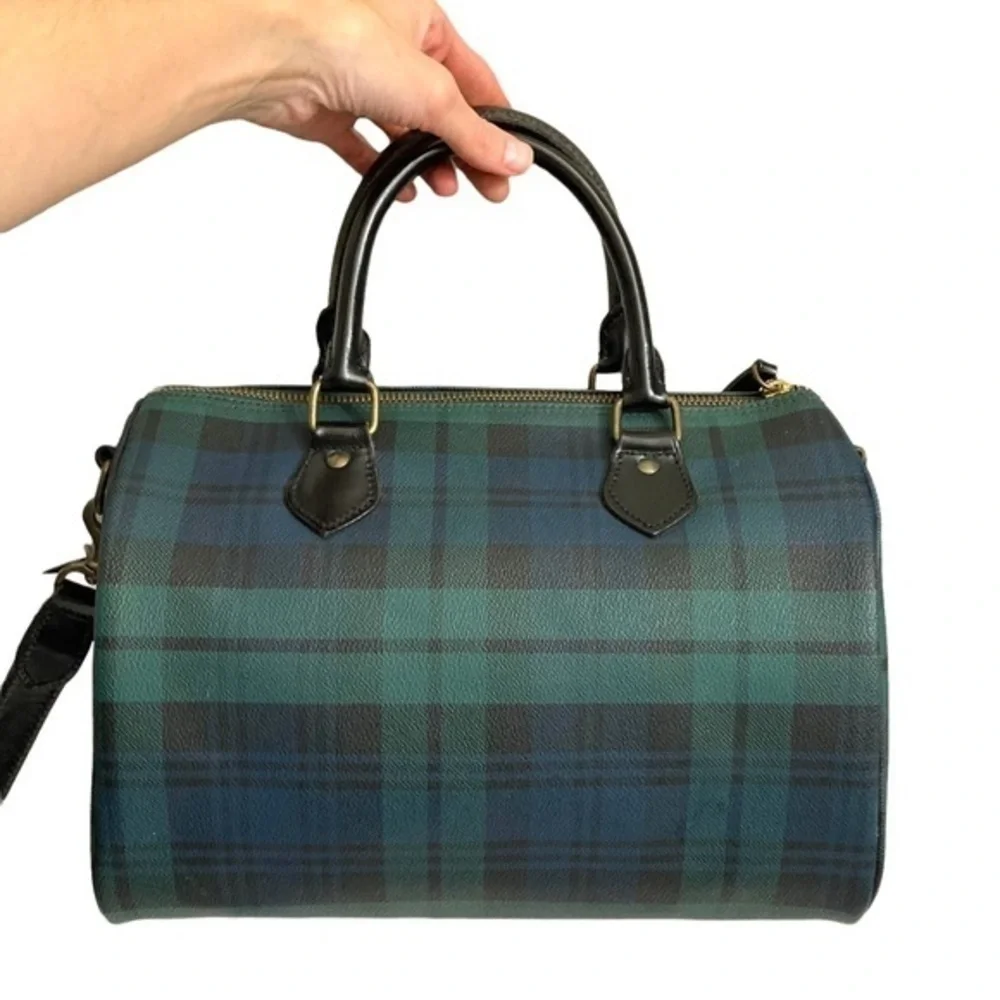 Ralph Lauren polo vintage Blackwatch black watch Plaid Bag – Tartan Leather RARE - Picture 2 of 9